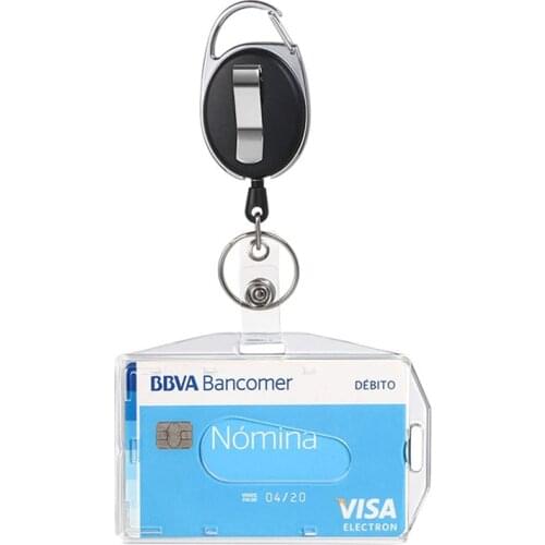 Metal Badge Holder Transparent Card Cover Women Men Student Bus Card Holder Case Business Credit Cards Bank ID Card Holder