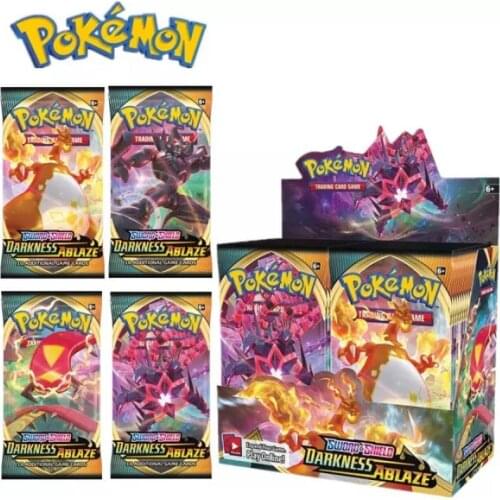 2021 Newest Pokemon Cards 324Pcs TCG: Sword & Shield Darkness Ablaze 36Bags Sealed Booster Box Collection Trading Card Game