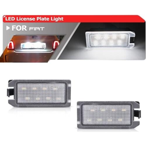 2x Error Free White Canbus Led License Plate Lights For Fiat 500C 2013 2014 2015 2016 2017 2018 2019