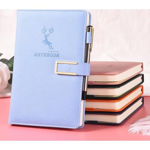 A5 Dairy New Thicken Notepad Lock Notebook Personal Password Leather Soft Cover Squred Books For Records Office Accessories