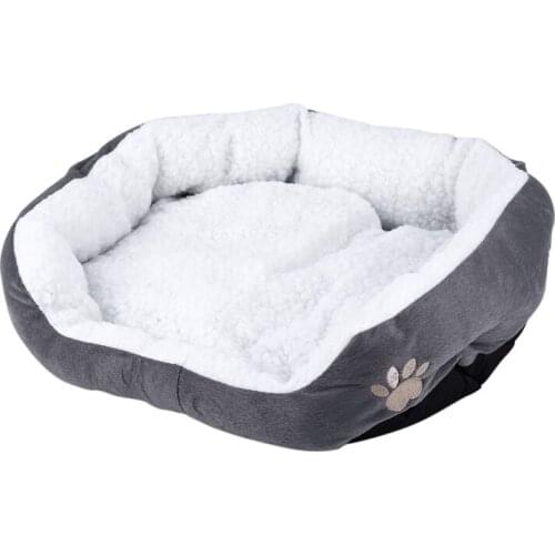 Promotion! 50 x 40cm Lambskin Dog Paw pattern Pets Nest Warm Washable Bed Sleeping Fleece Basket with Cushion For Puppy Dog Cat
