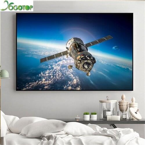 Diy Diamond Embroidery space ship 5d diamond Painting By Number Diamond Mosaic Embroidery astronaut landscape Home Decor YY3028