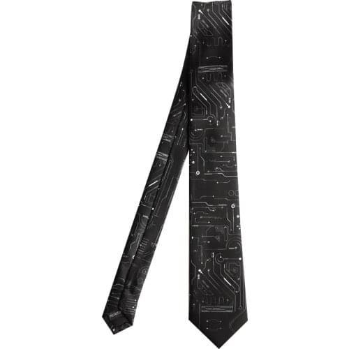 Free shipping New Mens fashion Original Original Black circuit diagram printing tie 7cm funny male students personality necktie