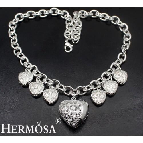 Big Promotion Hollow-out Heart Shape Fashion Chain Necklace 16'' Women Charm Necklaces SA02 HERMOSA JEWELRY