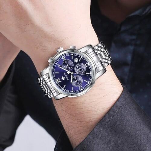 Reloj Hombre WWOOR Wrist Watch Mens Waterproof Chronograph Watch For Men Fashion Luxury Quartz Stainless Steel Watch Sport Clock