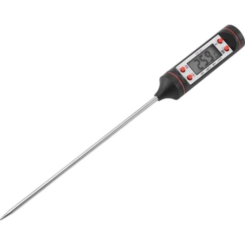 New Kitchen Digital Bbq Food Thermometer Meat Cake Candy Fry Grill Dining Household Cooking Thermometer Gauges With Battery-Blac