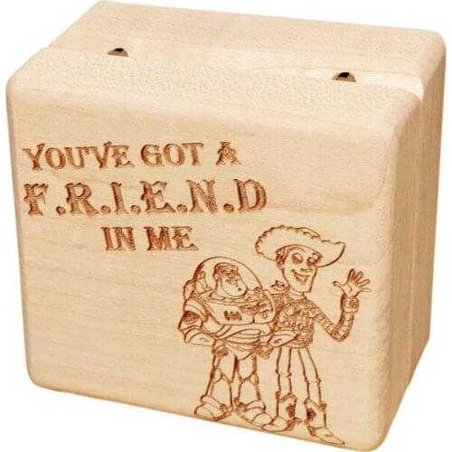 Wooden handmade you have got a friend in me wind up music box toy Christmas new year wedding birthday gifts free shipping