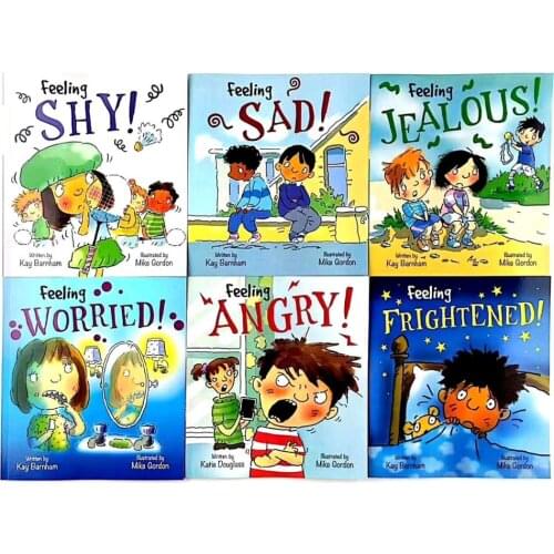 6 Books Everyday Feelings and Emotions Childrens English story book help child be reader early education learning gift For kids