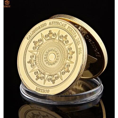 Euro Gold Souvenir Coin Quality Mexico Azetc Mayan Prophecy Calendar Commemorative Metal Coins Art Crafts Collectibles Coin
