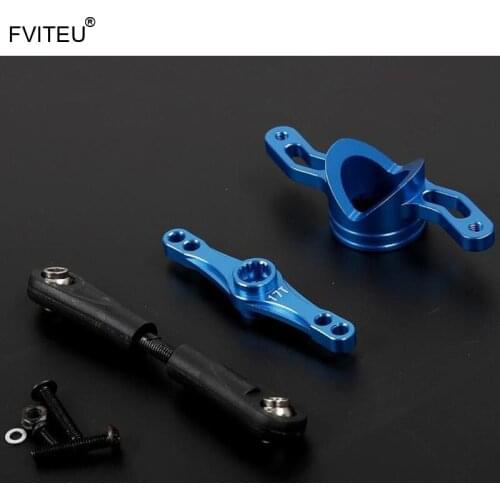 FVITEU CNC Alloy Stud Steering Arm Steering Set For Losi 5ive T Rovan LT King Motot X2