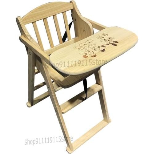 Hotel Baby Dining Chair Children Dining Table Children Folding Bb Stool Dining Chair Solid Wood Stool Safety Baby Dining Chair