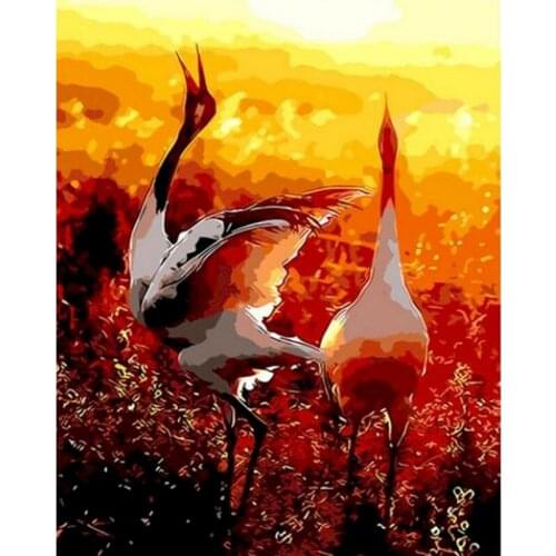 GATYZTORY Frame Crane Animals Picture DIY Painting By Numbers HandPainted Oil Painting Colouring Custom Photo Home Decor