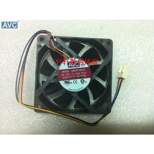Wholesale For AVC DS07015R12L 7CM 7015 12V 0.30A CPU 4 line 4-pin pwm tempreture controller cooling fans