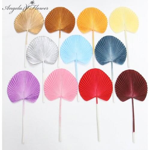 Latex Round Fan Leaf Artificial Flower Green Plants Sunflower Leaves DIY Decor For Wedding Flower Arrangement Home Table Display