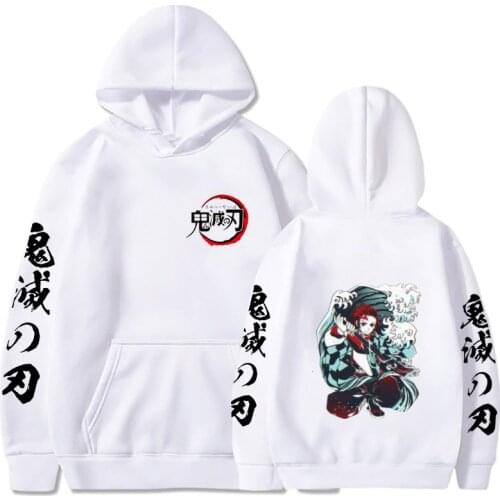 Demon Slayer Tanjiro Hot Anime Hoodie Pullover Tops Long Sleeve Hip Hop Uniex Cloth