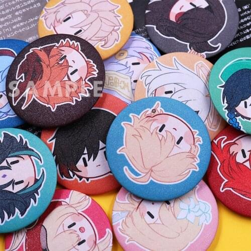 New Game Genshin Impact Anime Diluc Venti Metal Badge Creative Souvenir Button Brooch Pins Collection Costume Souvenir Gifts