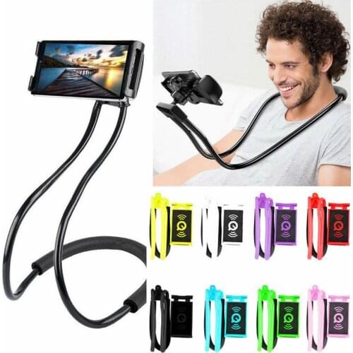 Mobile Phone Holder Hanging Neck Lazy Cellphone Mount Accessories Adjustable 360 Degree Phones Holder Stand for iPhone Huawei
