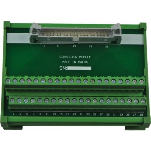 DIN Rail Mount 40P Screw Terminal Block Adapter Module