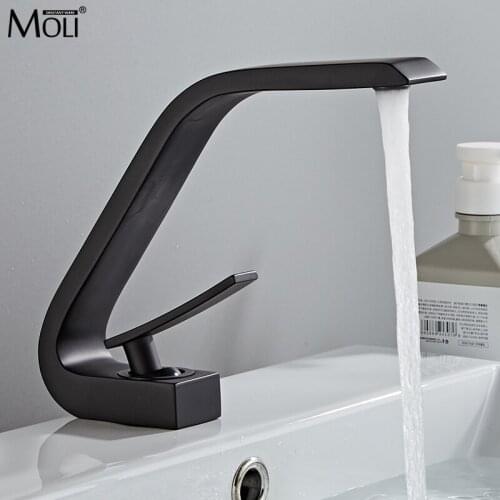 MOLI Brushed Nickel Finished Soild Brass Vessel Sink Faucet Modern Bathroom Basin Water Tap Dual Control Mixer MLA925N