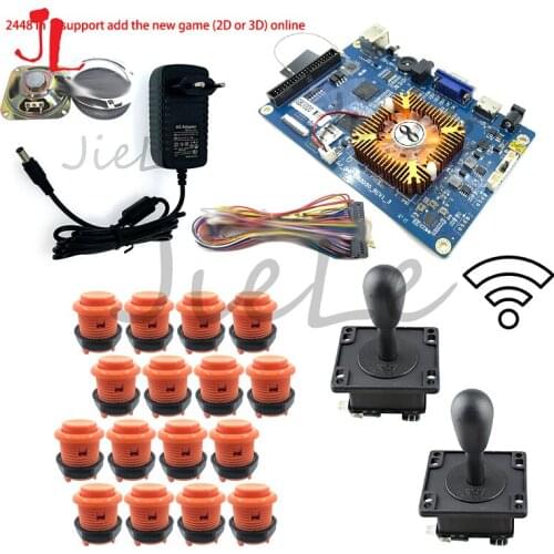 WIFI Pandora Box 3D 4018 kit DIY Arcade Kit +HAPP push buttons and Joystick Arcade Console machine Home closet package