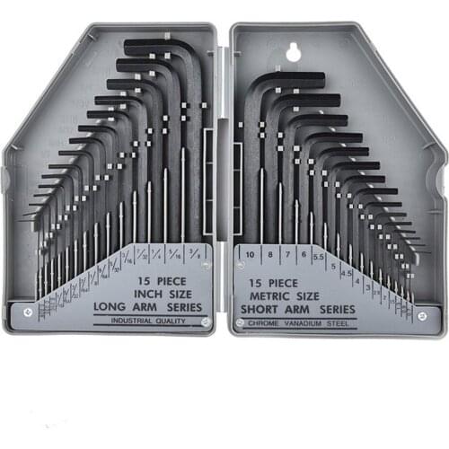 30 in 1 Inner Hex Key Wrench Torx Hex Allen Key Sets SAE Set Precise Manual Tool For Auto Repair Wrenches Spanners Hand Tools