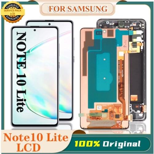 Original Super AMOLED For Samsung Galaxy Note 10 lite Lcd N770F with Frame Display Touch Screen Digitizer For Note10 lite LCD
