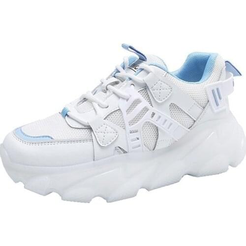 RASMEUP 2021 New Genuine Leather Sneakers Women Spring New Womens Shoes Comfortable Casual Fashion Thick-soled Running Shoes