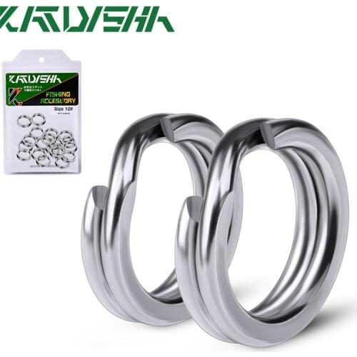 KATYUSHA 20Pcs Split Fishing Rings 0#-12# Stainless Steel Split Rings Lure Strengthen Connecting Rings For Fishing Accessories