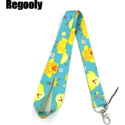 10pcs Yellow Chicken Duck Lanyard for Keys Phone Cool Neck Strap Lanyard for Camera Whistle ID Badge Cute webbings ribbons Gifts