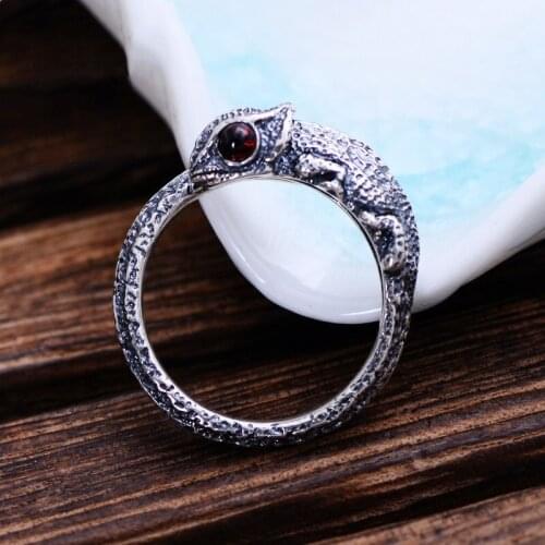Retro Creative Punk Multiplex Color Lizard Ring Adjustable Open Finger Rings For Men Women Party Nighclub Jewelry Accessories