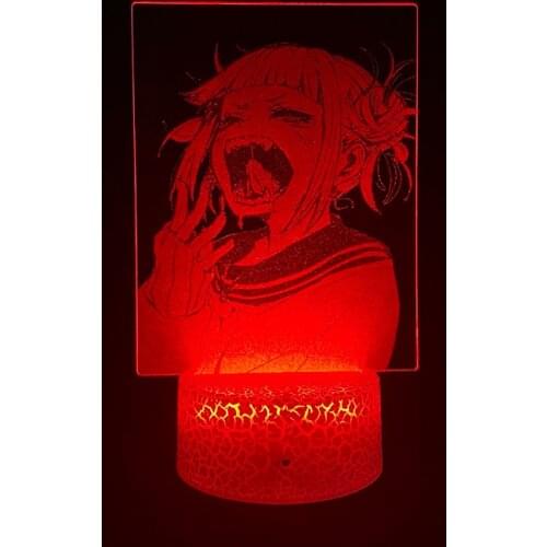 3D LED Picture Lamp Light My Hero Academia Cross My Body Himiko Toga App Control for Japanese Anime Fans