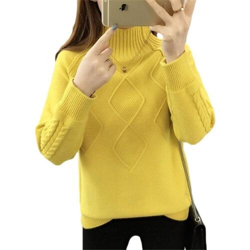 Autumn winter New Half-high collar Casual Sweater women Korean loose Pullover Bottom Sweater Womens thick Warm Sweater Top F892