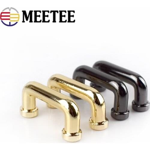 Meetee 10/40pcs 18mm Metal Buckle U Rings For Connector HandBag Arch Bridge With Screw DIY Luggage Strap Hangers Accessories