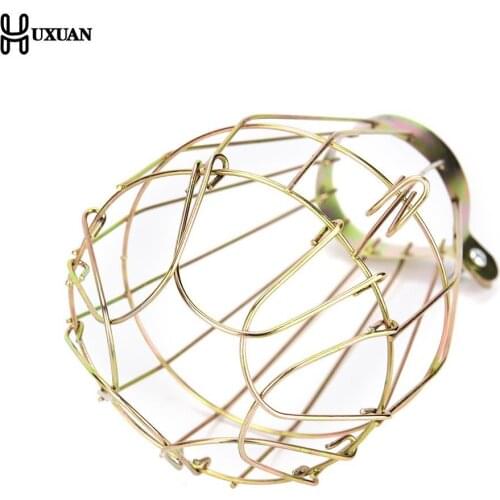 E27 Vintage Steel Bulb Guard Clamp On Metal Lamp Cage Retro Trouble Light Industrial Lamp Covers Lamp Shades Lanterns
