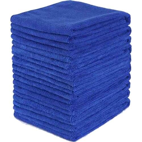 Novel-100Pcs Absorbent Microfiber Towel Car Care Home Kitchen Washing Clean Wash Cloth Towel Blue