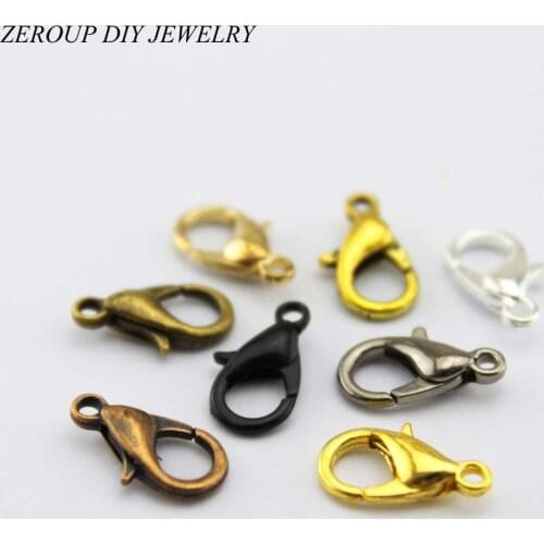 ZEROUP 50pcs Lobster Clasp Hooks for Necklace Chain Multicolor Clasp DIY Accessories Supplies for Jewelry Findings