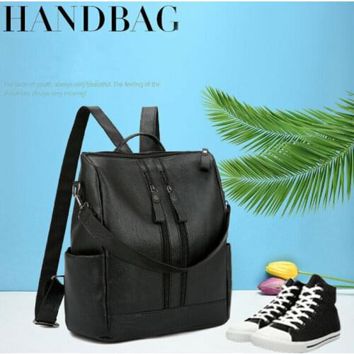 Woman PU Leather Backpacks Fashion High Quality for Teenage Girls Female School Shoulder Bag Street