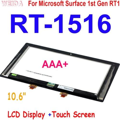 10.6" LCD For Microsoft Surface 1 1st Gen RT1 RT 1516 LCD Display Touch Screen Assembly for Surface RT 1516 LCD LTL106AL01-001