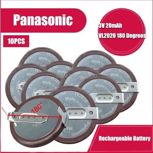 10PCS/LOT Panasonic VL2020 2020 lithium battery With Legs 180 degrees for BMW car key