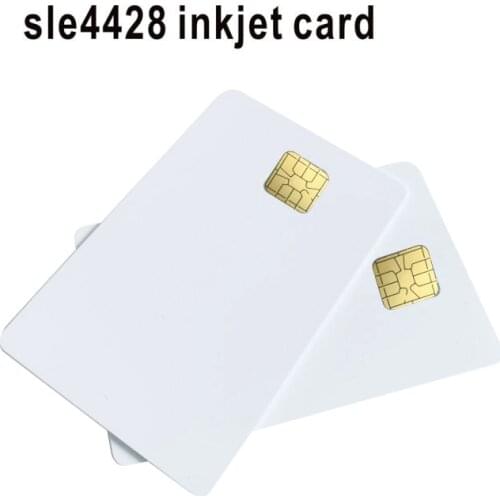 10pcs Contact White SLE4428 Big Chip Inkjet Printable Blank PVC Card Comp With SLE5528 Chip For E pson T50 C anon Inkjet Printer