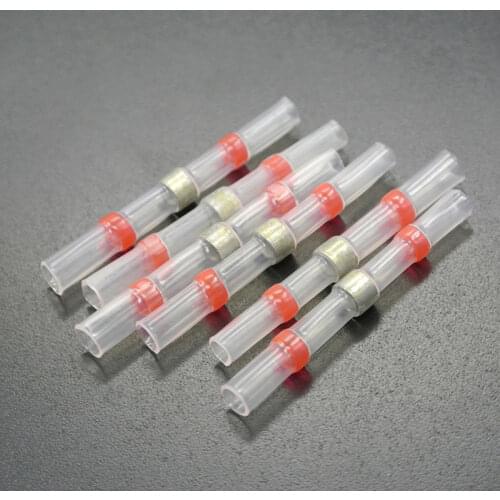 100 Red AWG 22-18 Heat Shrink Solder Sleeve Seal Wire Splice, Marine Boat Car Seal Heat Shrink Butt Connectors