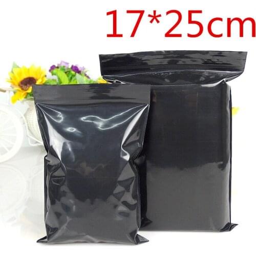 100Pcs/Lot 17cm*25cm Black Ziplock Grip Seal Plastic Retail Package Bags Zip Lock Resealable Pack Zipper Pouches For Party