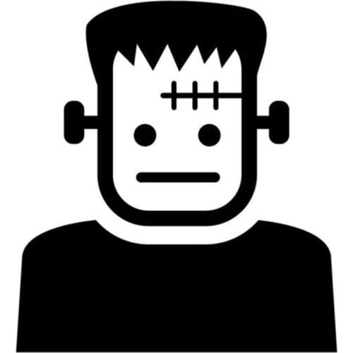 16.4cm*17.9cm Frankenstein Cartoon Fashion Car Styling Car Sticker Vinyl Decal Black/Silver S3-7054