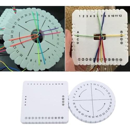 2Pcs/Set Round Square Kumihimo Beading Cord Disc/Disk Braiding Braided Plate DIY Braided Rope Knot Handmade Craft Jewelry Board