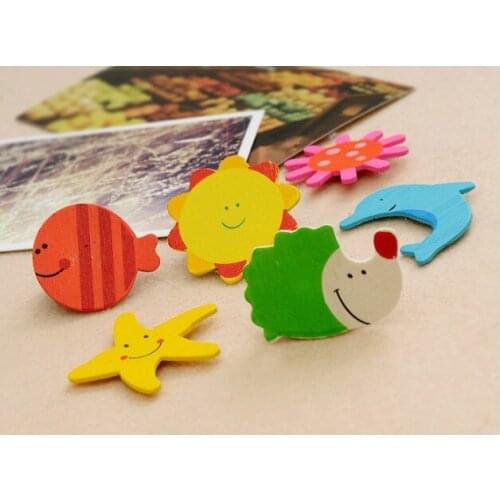 24Pcs/lot Colourful Cute Animals Wooden Fridge Magnet Sticker Novelty Funny Refrigerator Decoration Kids Baby Toy Craft MQ 018
