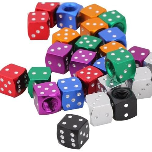 4pcs/set Car-styling Valve Caps Dice Style Car Tire Wheel Tyre Caps Valve Stem Dust Covers for Universal car