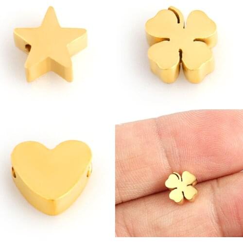 5pcs Stainless Steel High Polished Pendant Leaf Pendant Star Heart Pendant DIY Jewelry Charms For Jewelry Making Accessories HXD