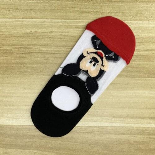 Disney Hot Sale Womens Korean Style Cartoon Pattern Cute Girls Boat Cotton Socks Fashion Funny Happy Novelty Ladies Short Socks