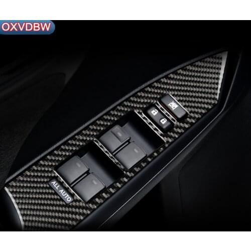 For LEXUS CT200h F-SPORT LHD RHD Car Interior Carbon Fiber Window Control Switch Panel Auto Sticker Decor Accessories