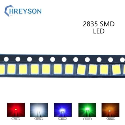 100pcs 2835 SMD LED Electron Component Blue Yellow White Green Red Orange Purple RGB High Light Emitting Diode DIY Kit